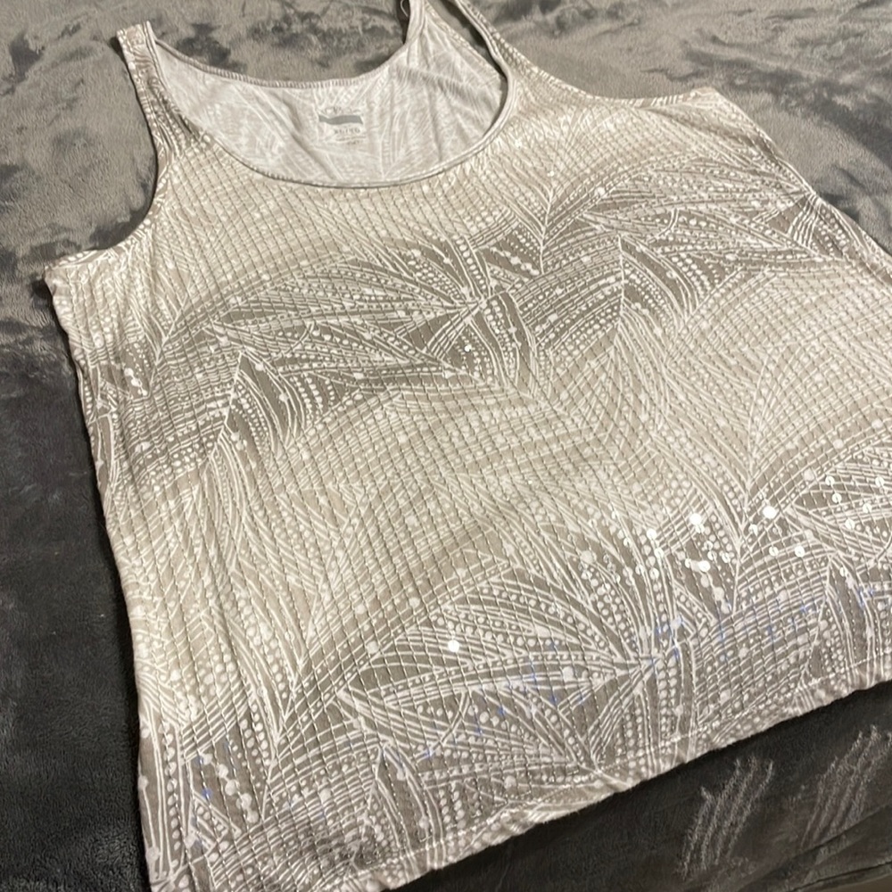 Gray sequin tank
